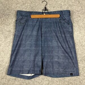 Adidas Performance Activewear Chino Short Mens 36 Blue‎ Striped Geometric